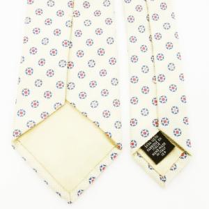 CHANEL ネクタイ レギュラー シルク 絹 ロゴ ドット 総柄 ベージュ 青 ブルー /AH12 GY19