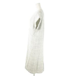 UNITED ARROWS ミックスツイードジャンパースカート ロング キーネック 36 S 白 ホワイト 1526-257-5266