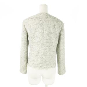 BEAUTY&YOUTH UNITED ARROWS ミックスツイードノーカラージャケット S 白 ホワイト 1622-162-0657 /AO13 GY19