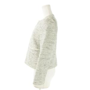 BEAUTY&YOUTH UNITED ARROWS ミックスツイードノーカラージャケット S 白 ホワイト 1622-162-0657 /AO13 GY19