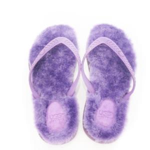 UGG australia Fluffie フラッフィー ビーチサンダル トングサンダル ファー 23.0cm 紫 パープル 1684