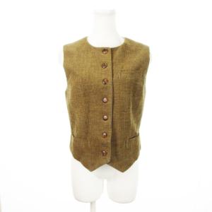 SPORTS ベスト フロントボタン 切替 コーデュロイ ストライプ M 茶 ブラウン /MN16 GY19