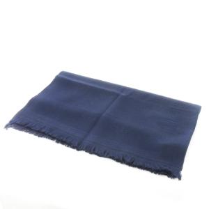 EMPORIO ARMANI マフラー ウール フリンジ ロゴ 紺 ネイビー /AO11 GY19