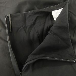 Max Mara 白タグ フレアスカート ミモレ ロング サイドタック ウール混 36 S 黒 ブラック /AH11 GY19