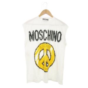 COUTURE カットソー ラウンドネック ノースリーブ プリント ロゴ 白 ホワイト /MN2 GY19