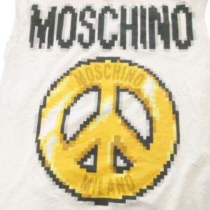 MOSCHINO COUTURE カットソー ラウンドネック ノースリーブ プリント ロゴ 白 ホワイト /MN2 GY19