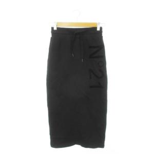 タイトスカート ロング スウェット ロゴ フロッキープリント 36 S 黒 ブラック /AH13 GY19