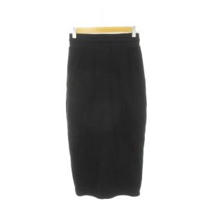 N°21 タイトスカート ロング スウェット ロゴ フロッキープリント 36 S 黒 ブラック /AH13 GY19