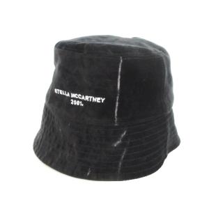 リバーシブル 帽子 バケットハット ベロア コットン ロゴ 56cm 黒 ブラック 900453WP0115