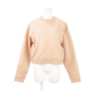 トレーナー スウェット クルーネック 長袖 サイドジップ 裏起毛 小さいサイズ XXS ピンクベージュ