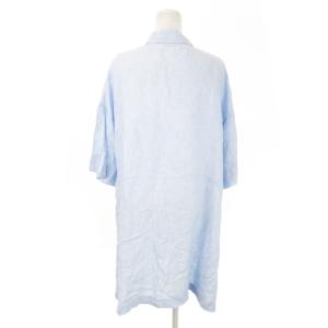 Acne Studios シャツワンピース ミニ 長袖 ハーフボタン コットン 34 XS 青 ブルー /MN5 GY19
