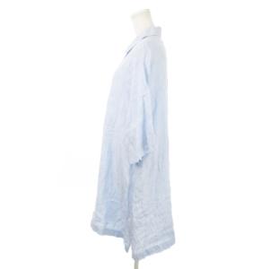 Acne Studios シャツワンピース ミニ 長袖 ハーフボタン コットン 34 XS 青 ブルー /MN5 GY19
