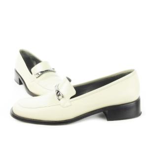 BALLY FINLA ローファー スリッポン レザー 革 ロゴプレート ビット 7.5 24.5cm ライトグレー