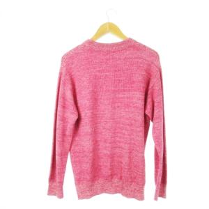 BLACK LABEL CRESTBRIDGE コットンニット セーター クルーネック 丸首 長袖 切替編み ミックス L ピンク /CK1 GY19