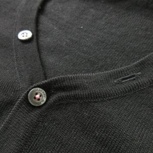 BURBERRY BLACK LABEL ニット セーター ヘンリーネック 長袖 ロゴ刺繍 ステッチ 3 L 黒 ブラック /AO17 GY19
