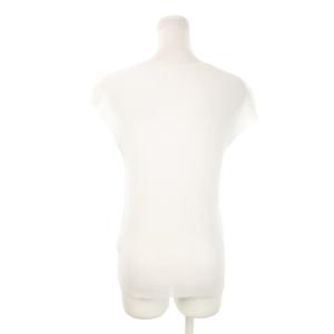 me ISSEY MIYAKE ワッフルカットソー ラウンドネック 半袖 フレンチスリーブ 薄手 透け感 白 ホワイト /MN17 GY19