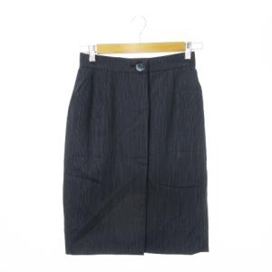 ヴィンテージ タイトスカート ひざ丈 ストライプ M 紺 ネイビー /MN1 GY19
