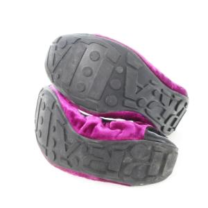 PRADA バレエシューズ レザー 革 エナメル 切替 ベロア ロゴ型押し 37 24.0cm 紫 パープル 3F4358