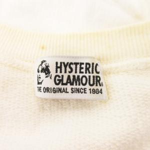 HYSTERIC GLAMOUR トレーナー スウェット クルーネック 長袖 プリント アニマル 猫 ネコ F 白 ホワイト /AH3 GY19