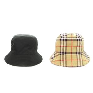 BURBERRY バケットハット リバーシブル ノバチェック ブラック ブラウン