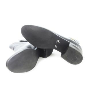 COLE HAAN ショートブーツ レザー 革 ロゴ ゴールド金具 ベルト 10 28.0cm 黒 ブラック /CK5 GY19