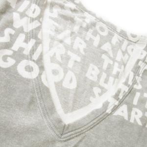 Martin Margiela エイズ Tシャツ カットソー 半袖 Vネック コットン プリント バイカラー グレー S30GC9992/AO14