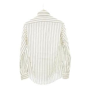 POLO RALPH LAUREN シャツ 長袖 ロゴ刺繍 ストライプ S 白 ホワイト 紺 ネイビー /AH16 GY01