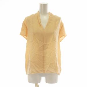 ブラウス シャツ 絹 シルク 半袖 Vネック 38 M ピンク /XZ GY43