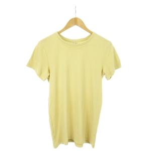 半袖Tシャツ ラウンドネック シルク 絹 ネップ 小さいサイズ XS 黄 イエロー /AH7 GY43