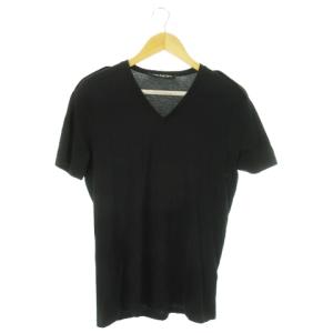半袖Tシャツ Vネック コットン エポレット M 黒 ブラック /AO22 GY43