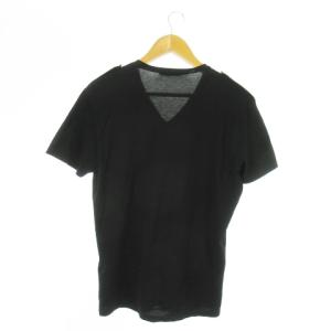 Neil Barrett 半袖Tシャツ Vネック コットン エポレット M 黒 ブラック /AO22 GY43