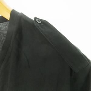 Neil Barrett 半袖Tシャツ Vネック コットン エポレット M 黒 ブラック /AO22 GY43