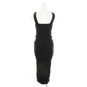 JAMES PERSE ロングワンピース ノースリーブ バックシャン ギャザー ストレッチ 1 S 黒 ブラック /MN17 GY43