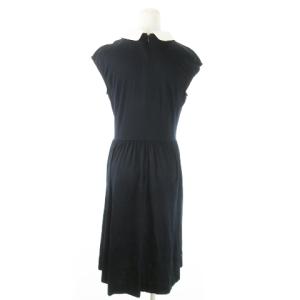 MACKINTOSH PHILOSOPHY MACKINTOSHPHILOSOPHY ミモレワンピース ロング 襟付き ノースリーブ ストレッチ バイカラー 38 M 紺 ネイビー /AO9