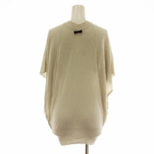 LANVIN en Bleu ブラウス ポンチョ ニット Vネック ラインストーン ビジュー グレー /XZ GY43