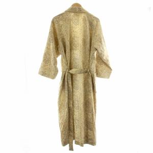 ETRO スプリングコート ガウン ロング オーバーサイズ 背抜き ウエストベルト ペイズリー柄  L ベージュ