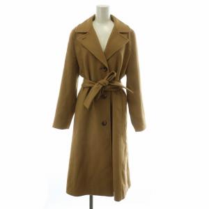 チェスターコート アウター カシミヤ ロング ベルト付き 9 M 茶色 ブラウン /XZ GY03