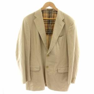 テーラードジャケット アウター 長袖 2B サイドベンツ 背抜き ノバチェック 起毛 L ベージュ BBR30-302-03