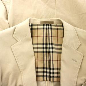 BURBERRY LONDON テーラードジャケット アウター 長袖 2B サイドベンツ 背抜き ノバチェック 起毛 L ベージュ BBR30-302-03