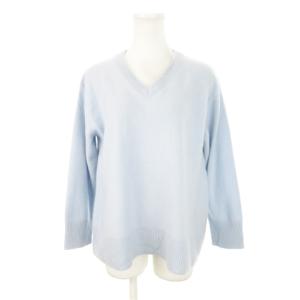 ニット セーター Vネック 長袖 カシミヤ 0 M 水色 青 ブルー /AH8 GY03