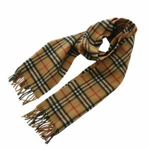 マフラー ウール ノバチェック フリンジ ブラウン