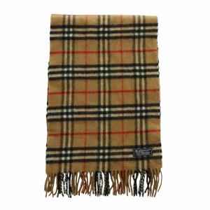 burberrys マフラー ウール ノバチェック フリンジ ブラウン