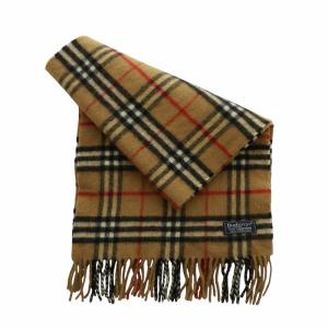 burberrys マフラー ウール ノバチェック フリンジ ブラウン