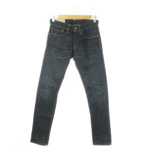 SULLIVAN SLIM デニムパンツ ジーンズ スキニー スリム ボタンフライ ロゴ刺繍 W28 紺