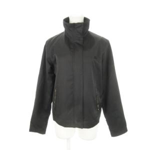 ジャケット ブルゾン ジップアップ スタンドカラー ロゴ刺繍 ノバチェック L 黒 ブラック /AH6