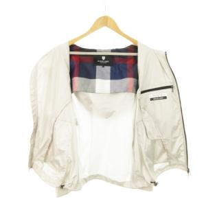 BLACK LABEL CRESTBRIDGE LIMONTA リモンタ社製 ナイロン ジャケット ウィンドブレーカー ダブルジップ フード LL ライトグレー