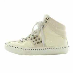 スニーカー エナメル スエード ハイカット スタッズ 41 26cm 白 ホワイト /XZ GY19