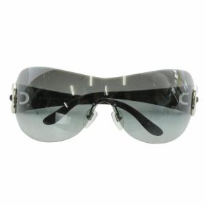 眼鏡 サングラス セルフレーム グラデーション リムレス ラインストーン ロゴ 黒 ブラック 6007-B