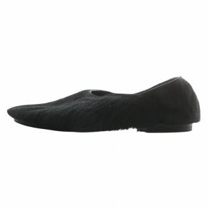 JIL SANDER スリッポン フラットシューズ ハラコ ファー 35.5 22.5cm 黒 ブラック /XZ GY19