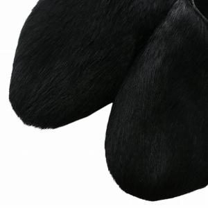 JIL SANDER スリッポン フラットシューズ ハラコ ファー 35.5 22.5cm 黒 ブラック /XZ GY19
